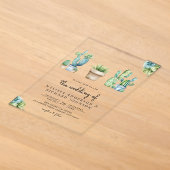 Bruidsuitnodiging met Vetplanten Cactus Potten Acryl Uitnodigingen (Laagn)