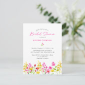 Bruidsuitnodiging met wilde bloemen Boho elegant b Briefkaart (Staand voorkant)