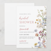 Bruidsuitnodiging met wilde bloemen kaart (Voorkant / Achterkant)