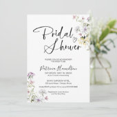 Bruidsuitnodiging met wilde bloemen kaart (Staand voorkant)