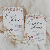 Bruidsuitnodiging met wilde bloemen kaart