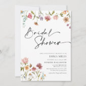 Bruidsuitnodiging met wilde bloemen kaart (Voorkant)