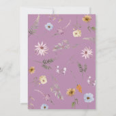 Bruidsuitnodiging met wilde bloemen kaart (Achterkant)