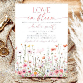 Bruidsuitnodiging met wilde bloemen: Liefde in blo Kaart