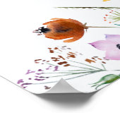 Bruidsuitnodiging met wilde bloemen poster (Hoek)