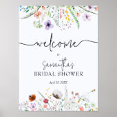 Bruidsuitnodiging met wilde bloemen poster (Voorkant)