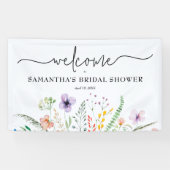 Bruidsuitnodiging met wilde bloemen spandoek (Horizontaal)