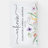 Bruidsuitnodiging met wilde bloemen spandoek (Verticaal)