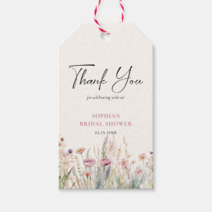 Bruidsuitnodiging met wilde bloemen waterverf lent cadeaulabel
