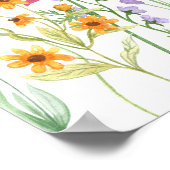Bruidsuitnodiging met wilde bloemenwei poster (Hoek)