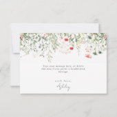 Bruidsuitnodiging met wilde bloemenweide bedankkaart (Achterkant)