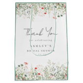 Bruidsuitnodiging met wilde bloemenweide Bedankt Medium Cadeauzakje (Achterkant)