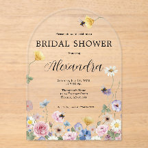 Bruidsuitnodiging met wilde tuinbloemen