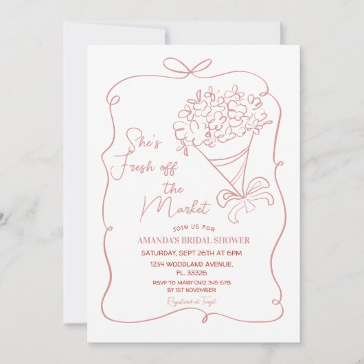 Bruidsuitnodiging 'Net van de Markt' Kaart (Voorkant)