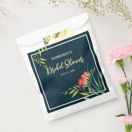 Bruidsuitnodiging Oranje Crocosmia Waterverfschild Bedankzakje