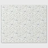 Bruidsuitnodiging Pretty Blue Birds Cadeaupapier (Vlak)