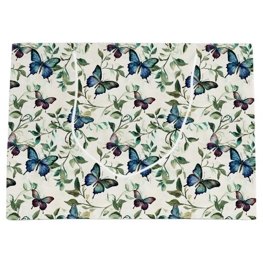 Bruidsuitnodiging Pretty Blue Butterflies Groot Cadeauzakje (Voorkant)