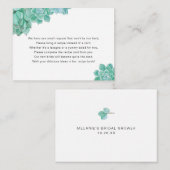 Bruidsuitnodiging Recept Verzoekkaart Succulent Informatiekaartje (Voorkant / Achterkant)