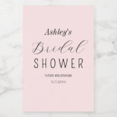 Bruidsuitnodiging Roze Roze Brunch Wijn Etiket (Enkel label)