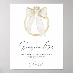 Bruidsuitnodiging sangria bar met boog en ring poster