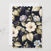 Bruidsuitnodiging Theekransje met Blackberry Bloes Kaart (Achterkant)