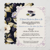 Bruidsuitnodiging Theekransje met Blackberry Bloes Kaart (Voorkant / Achterkant)