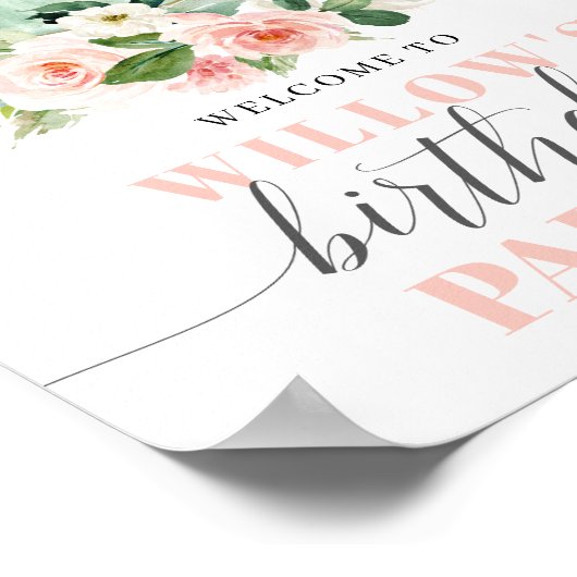 Bruidsuitnodiging Theepartij Welkomstposter Poster (Hoek)