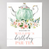 Bruidsuitnodiging Theepartij Welkomstposter Poster (Voorkant)