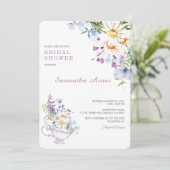 Bruidsuitnodiging Theetuin met Wilde Bloemen Kaart (Staand voorkant)