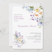 Bruidsuitnodiging Theetuin met Wilde Bloemen Kaart (Voorkant)