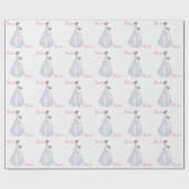 Bruidsuitnodiging Trouwjurk Cadeaupapier (Vlak)