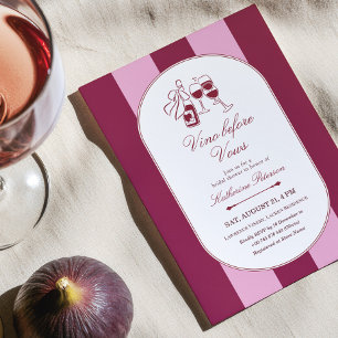 Bruidsuitnodiging 'Vino Before Vows' Kaart
