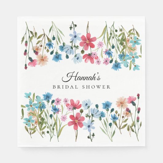 Bruidsuitnodiging Wildflower Love is in Bloom Servet (Voorkant)