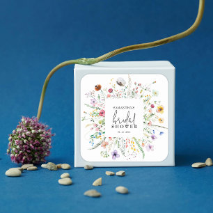 Bruidsuitnodiging Wildflowers Favor Vierkante Sticker
