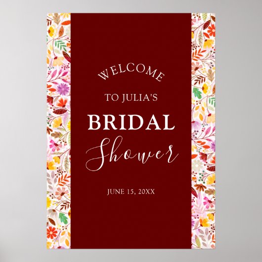 Bruidsuitnodiging Zomer Bloemen Bruiloft Poster (Voorkant)