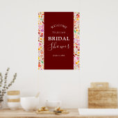 Bruidsuitnodiging Zomer Bloemen Bruiloft Poster (Keuken)