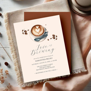 Bruidsuitnodigingen met koffiethema: Love Is Brewi Kaart