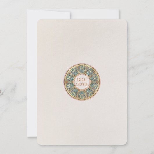 Bruidsuitnodigingen Vintage Art Nouveau Deco Kaart (Achterkant)