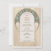 Bruidsuitnodigingen Vintage Art Nouveau Deco Kaart (Voorkant)