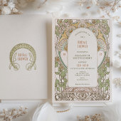 Bruidsuitnodigingen Vintage Art Nouveau Deco Kaart