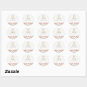 Bruidsuitnodigingen voor 'Floral Bride to Bee Brid Ronde Sticker (Vel)