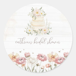 Bruidsuitnodigingen voor 'Floral Bride to Bee' Ronde Sticker