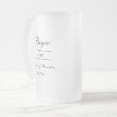 Bruidsusher Gepersonaliseerd Matglas Bierpul (Voorkant links)