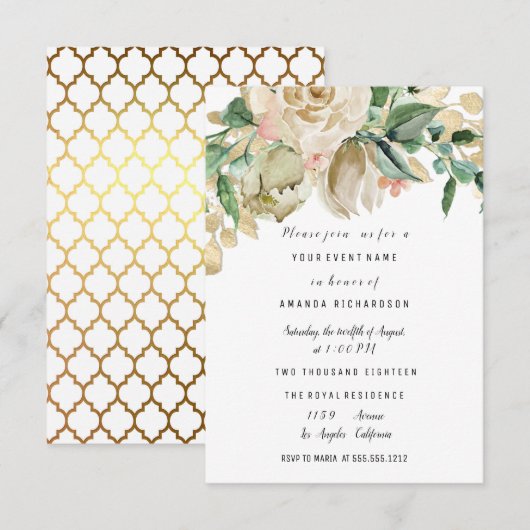 Bruidsverjaardagsfeest Roze Schilder Bloemrijke Ze Kaart (Voorkant / Achterkant)