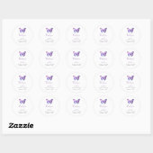 Bruidsvlinder Bruiloft Elegant Bedankje Script  Ronde Sticker (Vel)