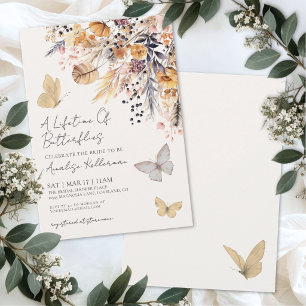 Bruidsvlinder Rustieke Wilde Bloemen Bruiloft Kaart