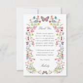 Bruidsvlinder Wildflower Bruiloft Dankkaart Bedankkaart (Voorkant)