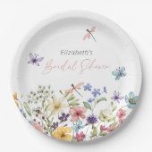 Bruidsvlinderfeest in de wilde bloementuin papieren bordje (Voorkant)