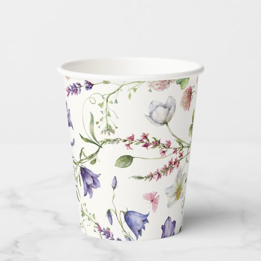 Bruidsvlinders Bruiloft Papieren Bekers (Achterkant)