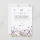 Bruidsvlindertjes Wilde Bloemen Bruiloftfeest Bedankkaart (Voorkant)
